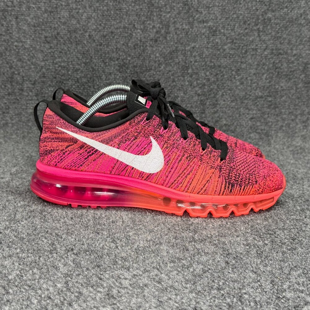 Nike Flyknit Max Running Shoes Womens 10.5 Pink Foil Hot Lava Athletic Run Train